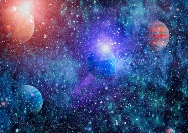Beautiful Nebula Stars Galaxies Elements Image Furnished Nasa — Stock Photo, Image