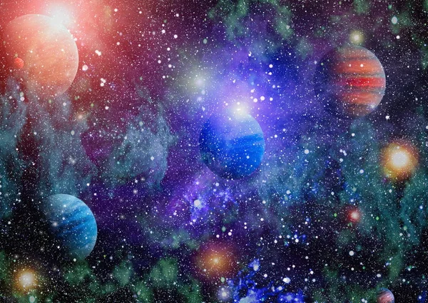 Güzel bulutsu, yıldızlar ve galaksiler. Nasa tarafından döşenmiş bu görüntü unsurları.