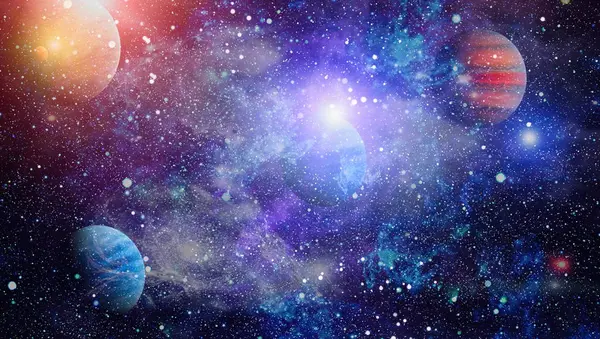 Güzel bulutsu, yıldızlar ve galaksiler. Nasa tarafından döşenmiş bu görüntü unsurları.