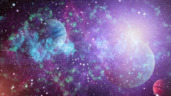 Fütürist soyut alan arkaplanı. Yıldızlı ve nebulalı gece gökyüzü. Bu görüntünün elementleri NASA tarafından desteklenmektedir