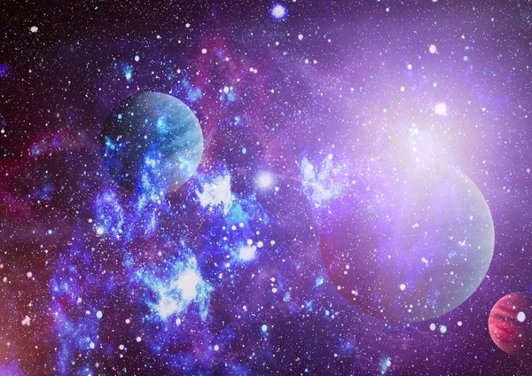 Fütürist soyut alan arkaplanı. Yıldızlı ve nebulalı gece gökyüzü. Bu görüntünün elementleri NASA tarafından desteklenmektedir