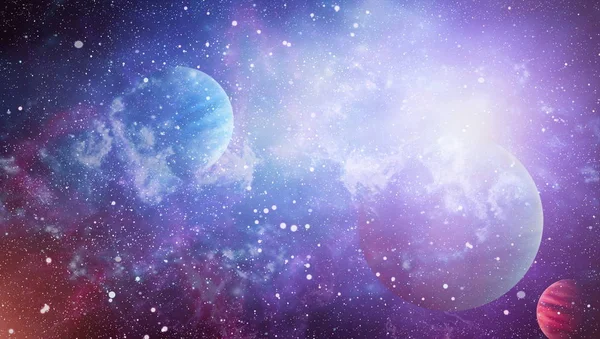 Futuristisk Abstrakt Utrymme Bakgrund Natthimmel Med Stjärnor Och Nebulosa Delar — Stockfoto