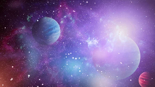 Fütürist soyut alan arkaplanı. Yıldızlı ve nebulalı gece gökyüzü. Bu görüntünün elementleri NASA tarafından desteklenmektedir