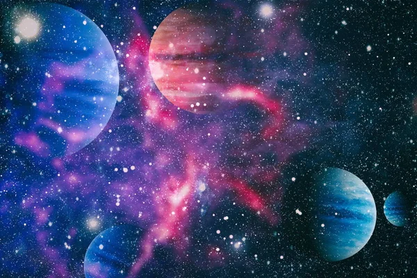 Fütürist soyut alan arkaplanı. Yıldızlı ve nebulalı gece gökyüzü. Bu görüntünün elementleri NASA tarafından desteklenmektedir