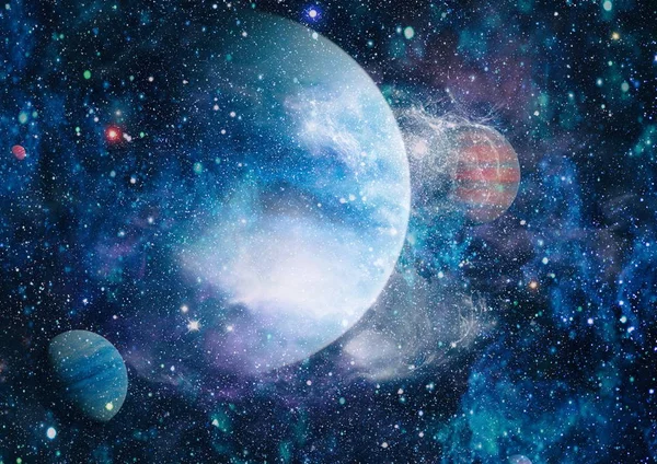 Patlama süpernovası. Parlak Yıldız Nebulası. Uzak galaksi. Soyut görüntü. Bu görüntünün elementleri NASA tarafından desteklenmektedir.