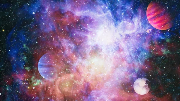 Futurista Abstrato Espaço Fundo Céu Noturno Com Estrelas Nebulosa Elementos — Fotografia de Stock