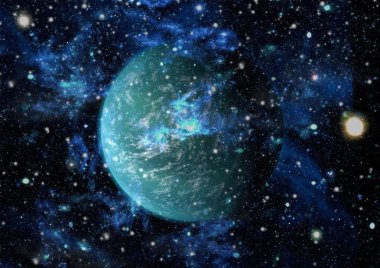 Evrendeki sonsuz uzay alanının küçük bir parçası. 