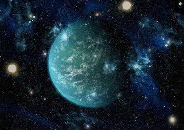 Evrendeki sonsuz uzay alanının küçük bir parçası. 