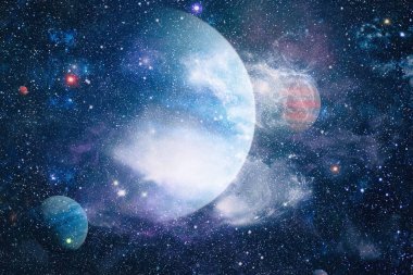 Fütürist soyut alan arkaplanı. Yıldızlı ve nebulalı gece gökyüzü. Bu görüntünün elementleri NASA tarafından desteklenmektedir