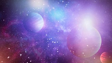 Fütürist soyut alan arkaplanı. Yıldızlı ve nebulalı gece gökyüzü. Bu görüntünün elementleri NASA tarafından desteklenmektedir
