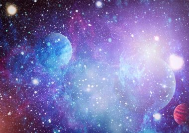 Nebula ve galaksiler uzayda. Bu görüntünün elementleri NASA tarafından desteklenmektedir.