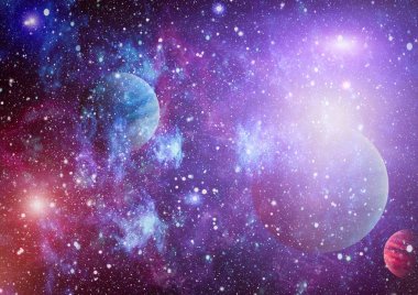 Nebula ve galaksiler uzayda. Bu görüntünün elementleri NASA tarafından desteklenmektedir.