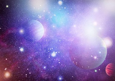 Nebula ve galaksiler uzayda. Bu görüntünün elementleri NASA tarafından desteklenmektedir.