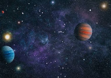 birçok ışık yılı uzakta dünya derin uzayda yıldız alanı. Bu görüntü nasa tarafından döşenmiş unsurları