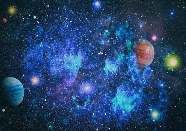 birçok ışık yılı uzakta dünya derin uzayda yıldız alanı. Bu görüntü nasa tarafından döşenmiş unsurları