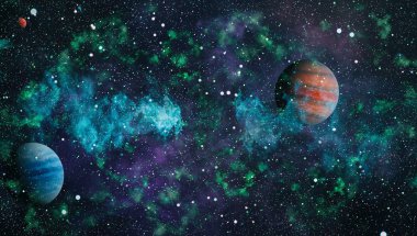 birçok ışık yılı uzakta dünya derin uzayda yıldız alanı. Bu görüntü nasa tarafından döşenmiş unsurları