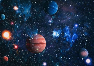 birçok ışık yılı uzakta dünya derin uzayda yıldız alanı. Bu görüntü nasa tarafından döşenmiş unsurları