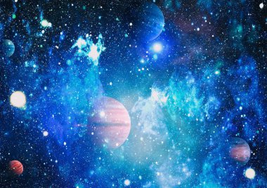 birçok ışık yılı uzakta dünya derin uzayda yıldız alanı. Bu görüntü nasa tarafından döşenmiş unsurları