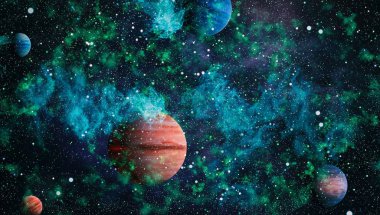 birçok ışık yılı uzakta dünya derin uzayda yıldız alanı. Bu görüntü nasa tarafından döşenmiş unsurları