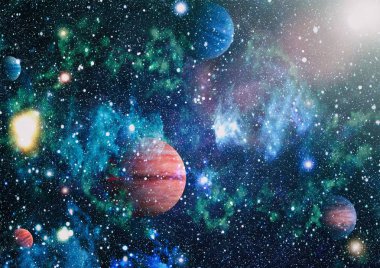 birçok ışık yılı uzakta dünya derin uzayda yıldız alanı. Bu görüntü nasa tarafından döşenmiş unsurları