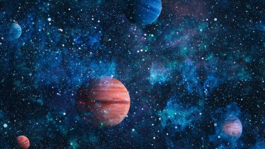 birçok ışık yılı uzakta dünya derin uzayda yıldız alanı. Bu görüntü nasa tarafından döşenmiş unsurları