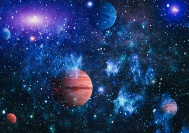 birçok ışık yılı uzakta dünya derin uzayda yıldız alanı. Bu görüntü nasa tarafından döşenmiş unsurları