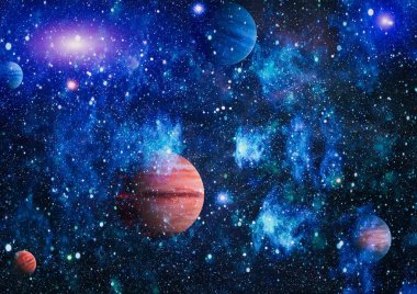 birçok ışık yılı uzakta dünya derin uzayda yıldız alanı. Bu görüntü nasa tarafından döşenmiş unsurları