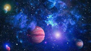 birçok ışık yılı uzakta dünya derin uzayda yıldız alanı. Bu görüntü nasa tarafından döşenmiş unsurları