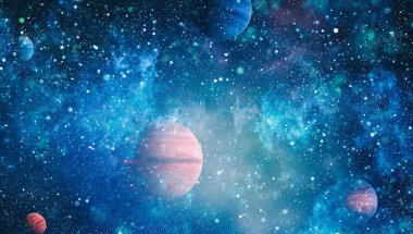 birçok ışık yılı uzakta dünya derin uzayda yıldız alanı. Bu görüntü nasa tarafından döşenmiş unsurları