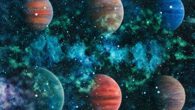 birçok ışık yılı uzakta dünya derin uzayda yıldız alanı. Bu görüntü nasa tarafından döşenmiş unsurları