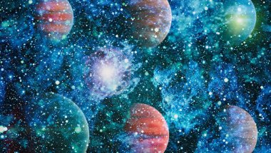 birçok ışık yılı uzakta dünya derin uzayda yıldız alanı. Bu görüntü nasa tarafından döşenmiş unsurları