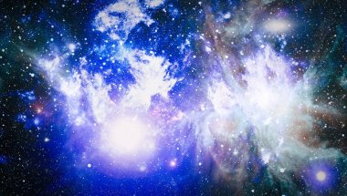 Uzay alanında bir bulutsu ve gaz tıkanıklık yıldız. 