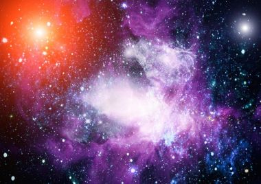 Uzay alanında bir bulutsu ve gaz tıkanıklık yıldız. 