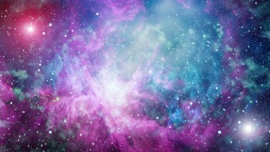 Uzay alanında bir bulutsu ve gaz tıkanıklık yıldız. 