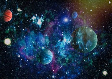 birçok ışık yılı uzakta dünya derin uzayda yıldız alanı. Bu görüntü nasa tarafından döşenmiş unsurları