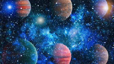 birçok ışık yılı uzakta dünya derin uzayda yıldız alanı. Bu görüntü nasa tarafından döşenmiş unsurları