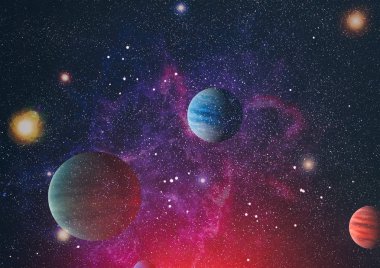 birçok ışık yılı uzakta dünya derin uzayda yıldız alanı. Bu görüntü nasa tarafından döşenmiş unsurları