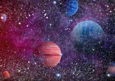 birçok ışık yılı uzakta dünya derin uzayda yıldız alanı. Bu görüntü nasa tarafından döşenmiş unsurları