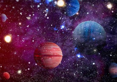 birçok ışık yılı uzakta dünya derin uzayda yıldız alanı. Bu görüntü nasa tarafından döşenmiş unsurları