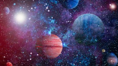 birçok ışık yılı uzakta dünya derin uzayda yıldız alanı. Bu görüntü nasa tarafından döşenmiş unsurları