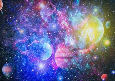 birçok ışık yılı uzakta dünya derin uzayda yıldız alanı. Bu görüntü nasa tarafından döşenmiş unsurları