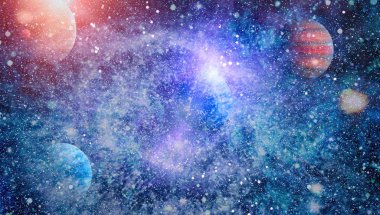 birçok ışık yılı uzakta dünya derin uzayda yıldız alanı. Bu görüntü nasa tarafından döşenmiş unsurları