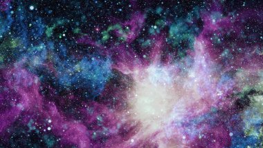 Nebula ve galaksiler uzayda. Bu görüntünün elementleri NASA tarafından desteklenmektedir.