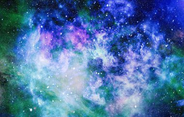 Nebula ve galaksiler uzayda. Bu görüntünün elementleri NASA tarafından desteklenmektedir.