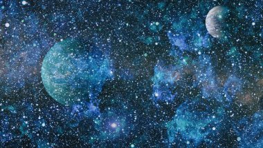 Nebula ve galaksiler uzayda. Bu görüntünün elementleri NASA tarafından desteklenmektedir.