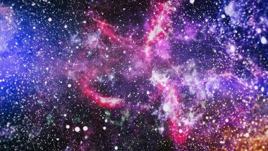 Nebula ve galaksiler uzayda. Bu görüntünün elementleri NASA tarafından desteklenmektedir.
