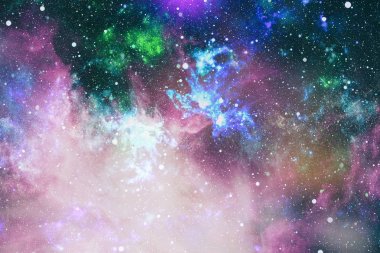 Nebula ve galaksiler uzayda. Bu görüntünün elementleri NASA tarafından desteklenmektedir.