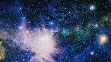 Nebula ve galaksiler uzayda. Bu görüntünün elementleri NASA tarafından desteklenmektedir.