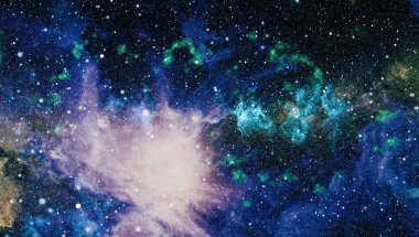 Nebula ve galaksiler uzayda. Bu görüntünün elementleri NASA tarafından desteklenmektedir.