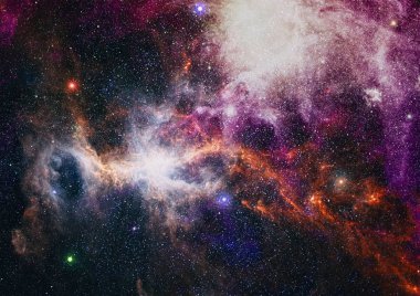Nebula ve galaksiler uzayda. Bu görüntünün elementleri NASA tarafından desteklenmektedir.